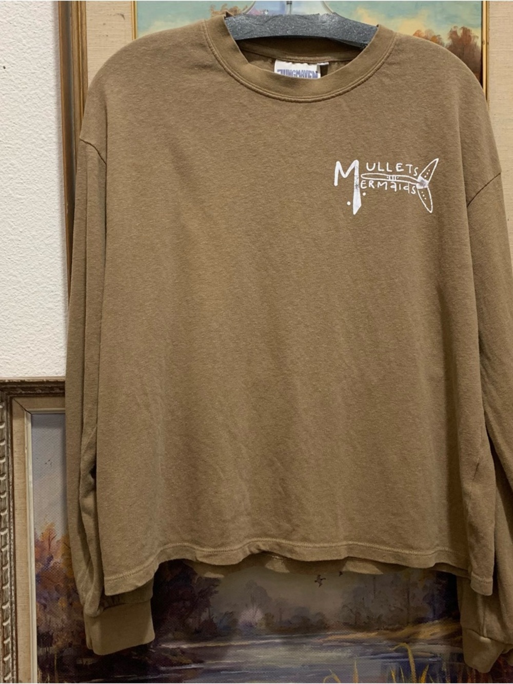 Jungmaven Mullets and Mermaids collab long sleeve shirt size medium